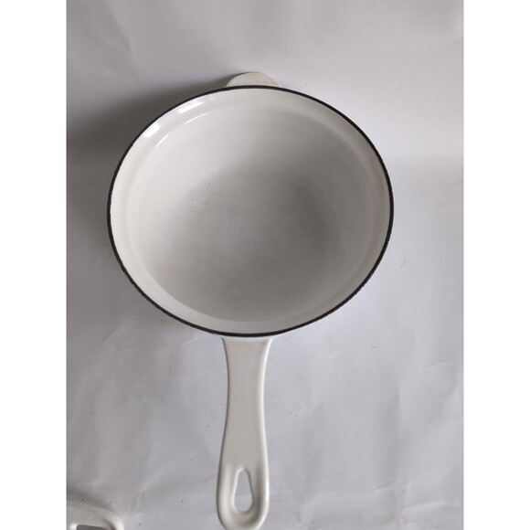 Vtg Le Creuset White 2 In 1 Multifunction Sauce Pan Skillet Pot Pan #22 2.5qt - Picture 4 of 10